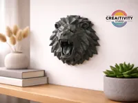 Tête de lion low poly — décoration murale — photo 1