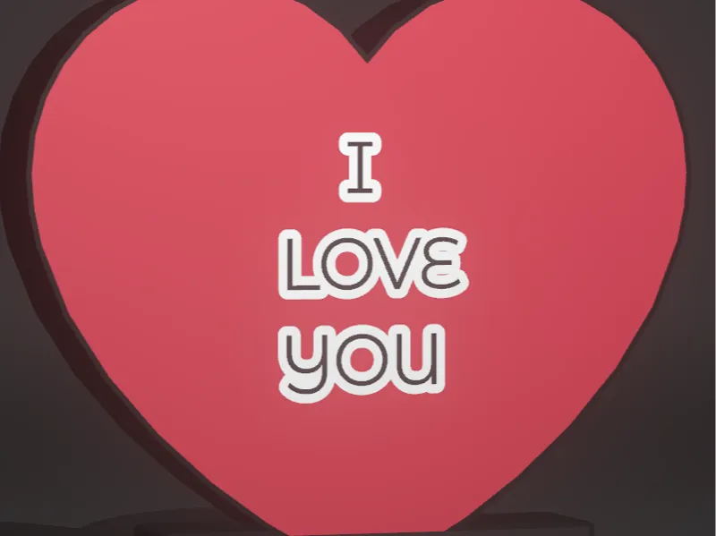 valentines heart with text lightbox