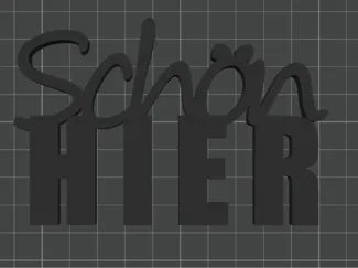Schriftzug Deko Schön hier