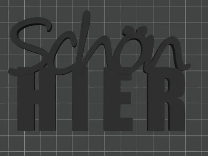 Schriftzug Deko Schön hier