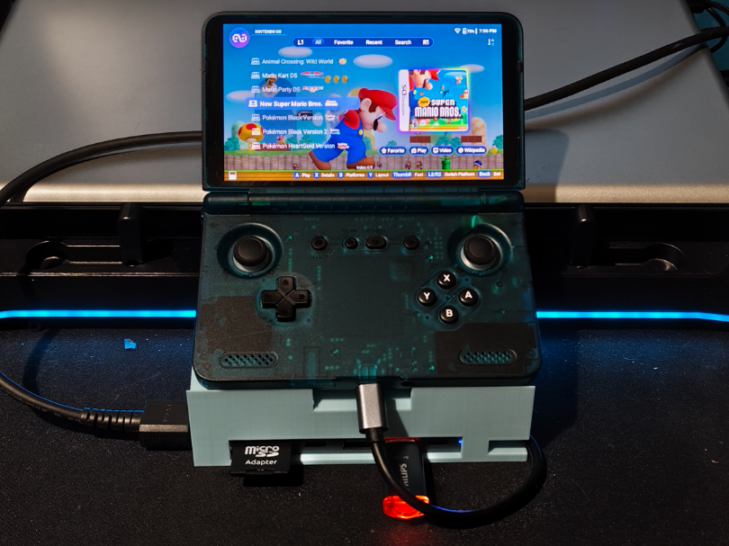 retroid pocket flip 2 stand avec hub usb 