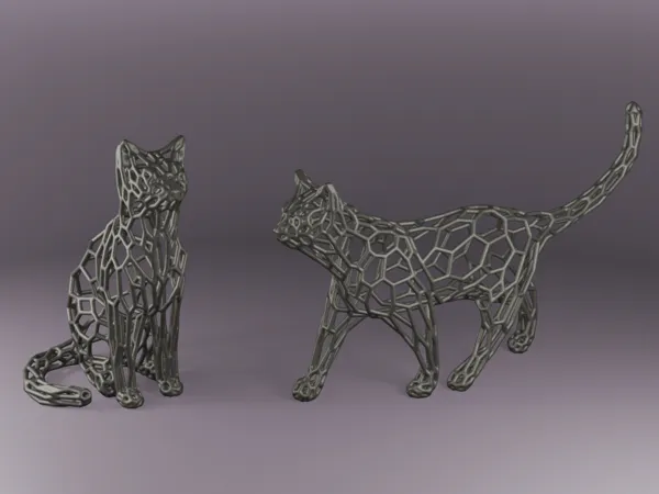 Chats Voronoi — assis et en marche