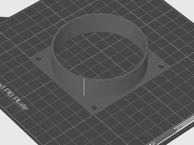 80mm fan exhaust mount shorter version PETG