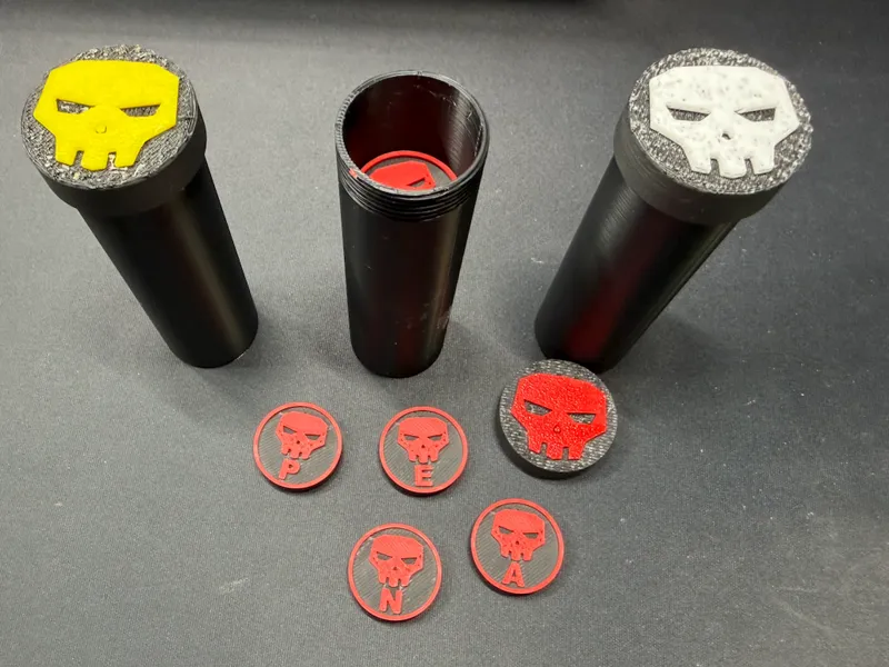 DnD Enemy Tokens with Letter Storage Tube