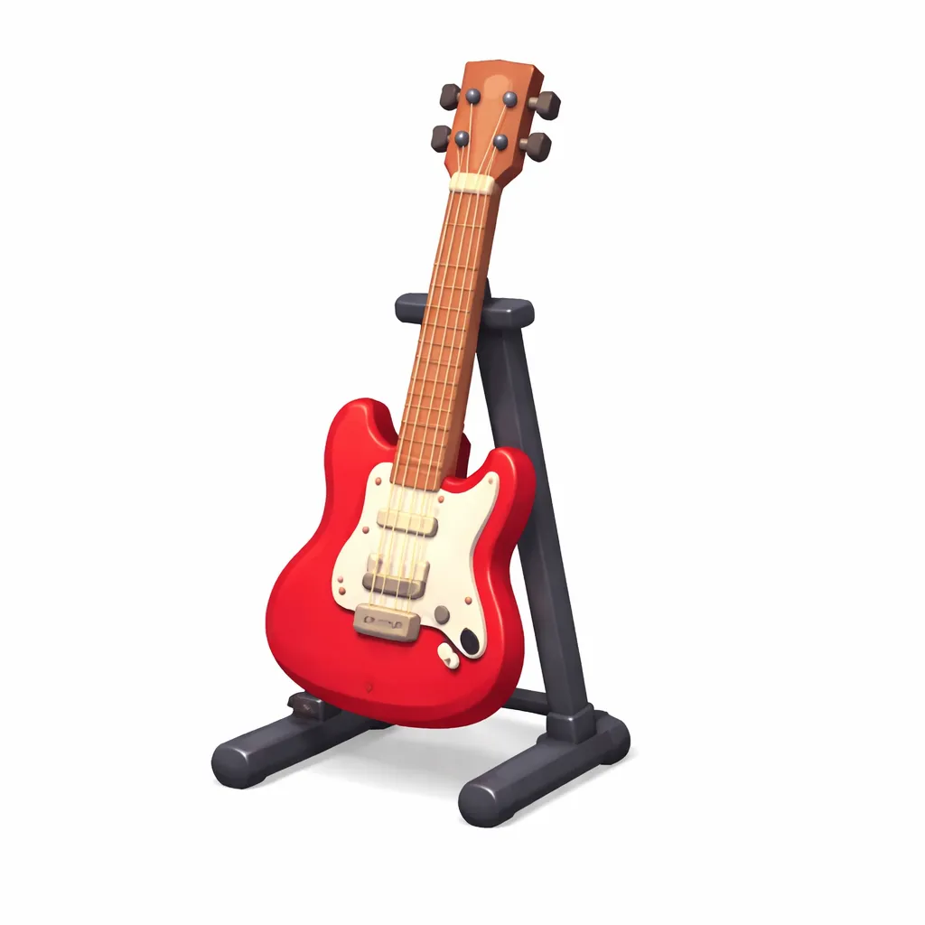 Low Poly Electric Guitar on Stand - Free 3D Print Model - MakerWorld