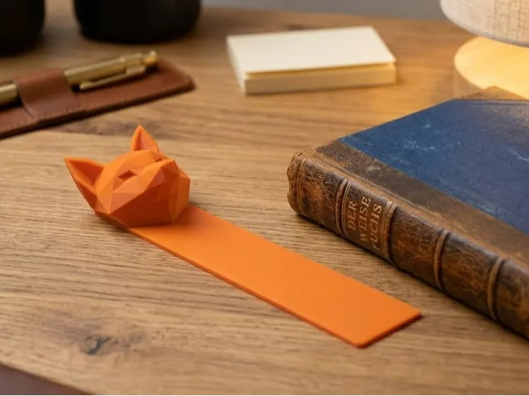 The Sly Reader | Low-Poly Fox Bookmark