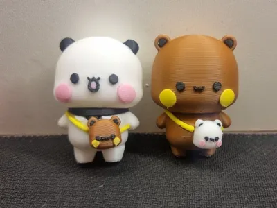 Bubu And Dudu (Cute bears) with fanny packs 