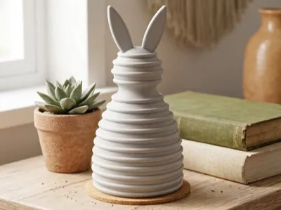 Ribbed Minimalist Bunny – Spring Decor