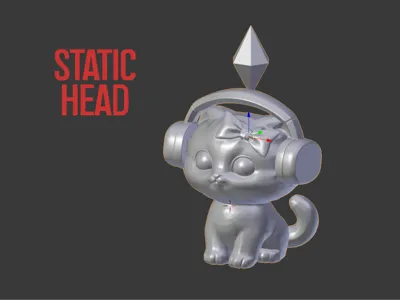 The Sims Meme Cat with Headphones | static head