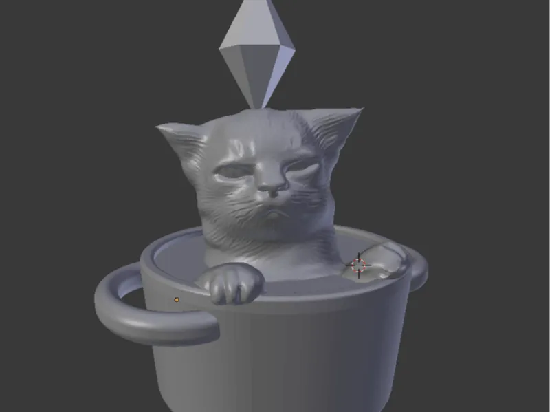 The Sims Meme Cat in the pot