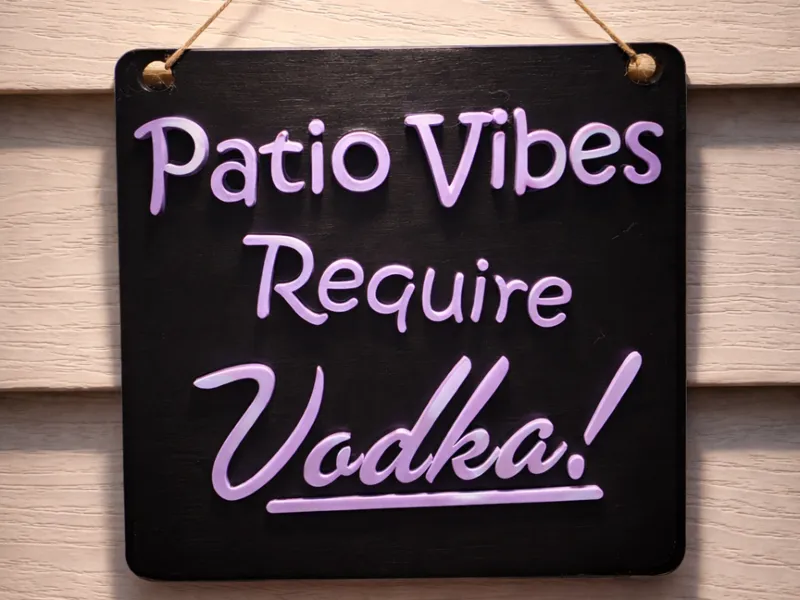 Patio Vibes Require Vodka! - 3D Sign