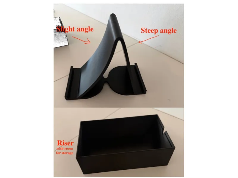 Sturdy two way iPad/tablet stand w. optional riser