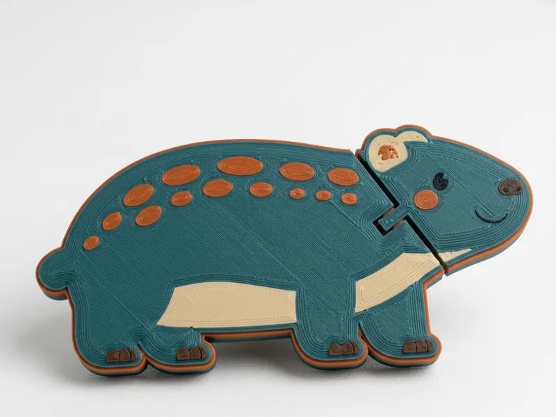 Capidino Capivara com Dinossouro articulada