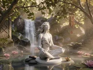 Zen Meditation: Seated Woman in Serenity