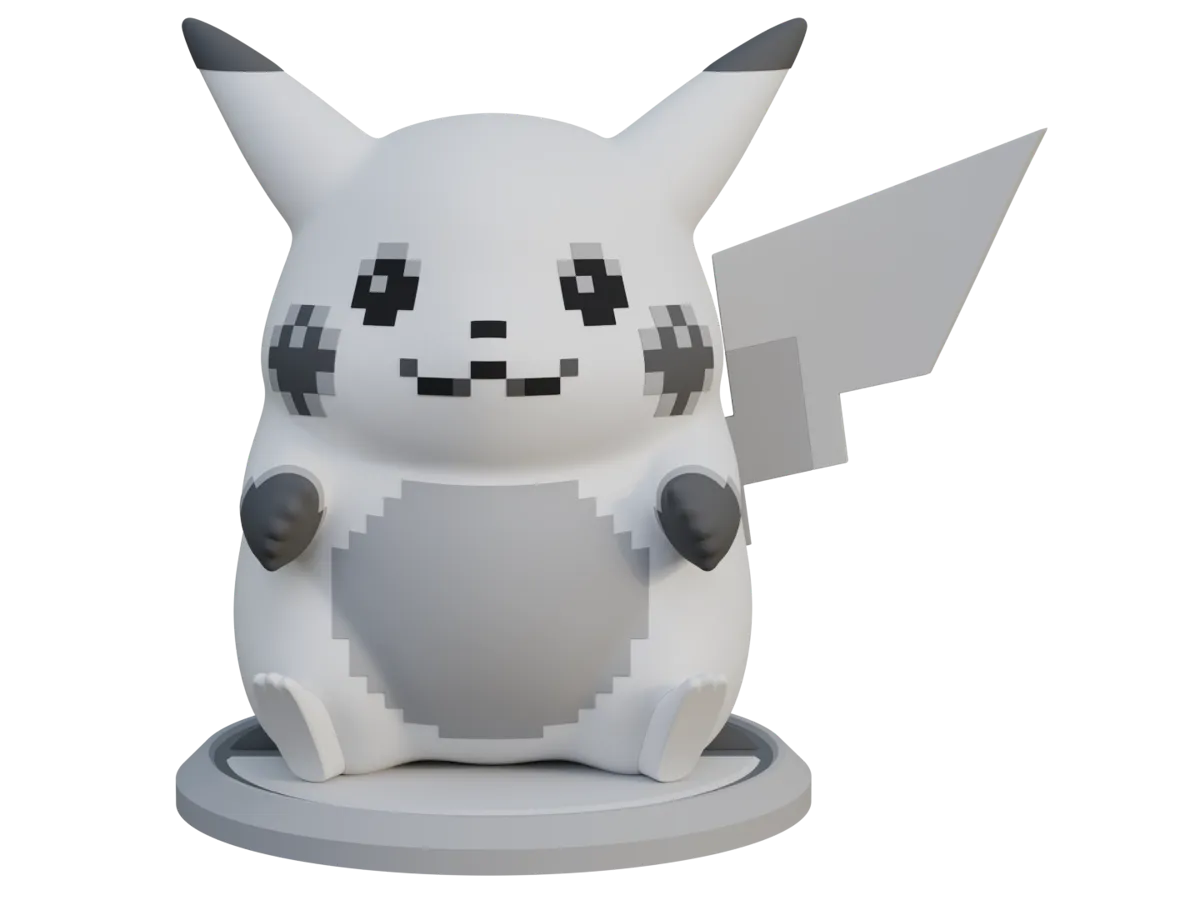 Statue Sprite VEK3D Pikachu Sprite Statue - Free 3D Print Model - MakerWorld