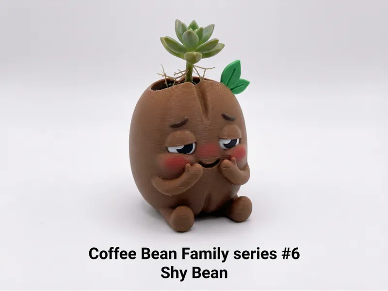 Shy Bean Mini Planter - Coffee Bean Family #6