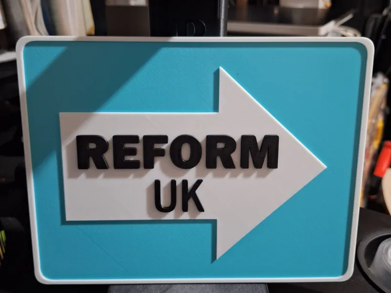Reform UK window sign