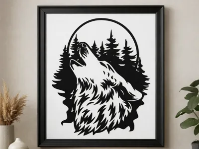 WILD SPIRIT: HOWLING WOLF CUSTOM DECOR & KEYCHAIN 