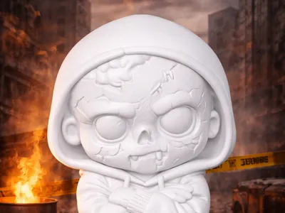 Zombie Chibi Figure with Hoodie
