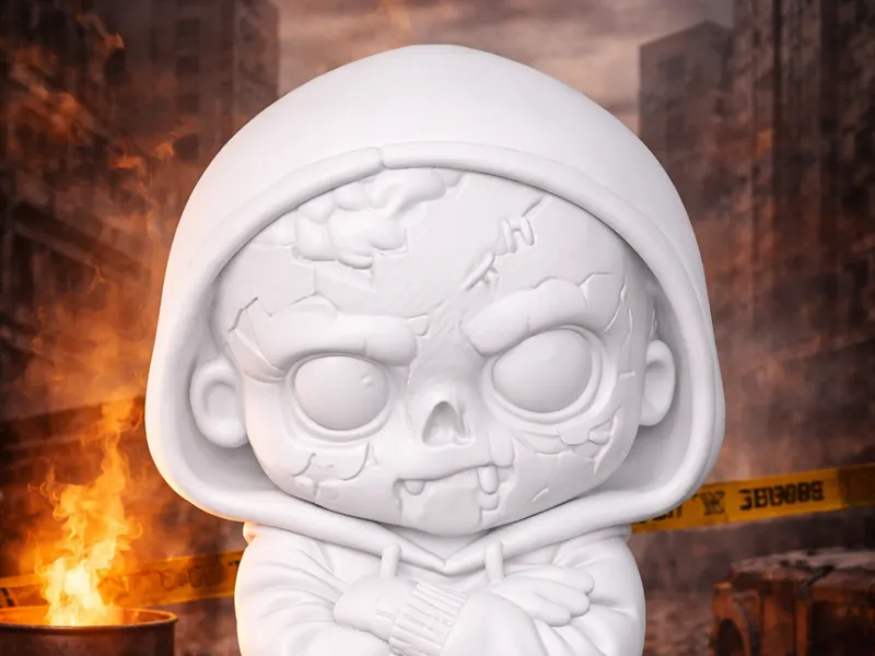 Zombie Chibi Figur mit Hoodie