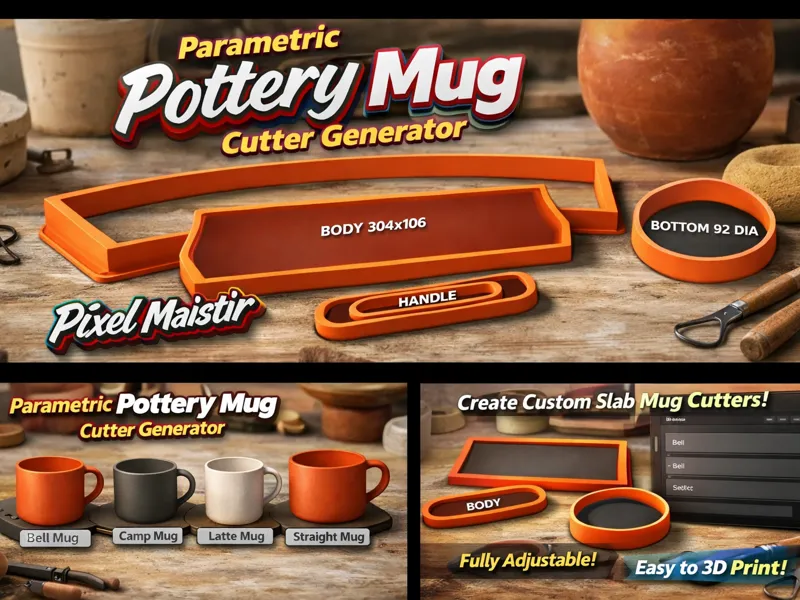 Parametric Pottery Mug Cutter Generator