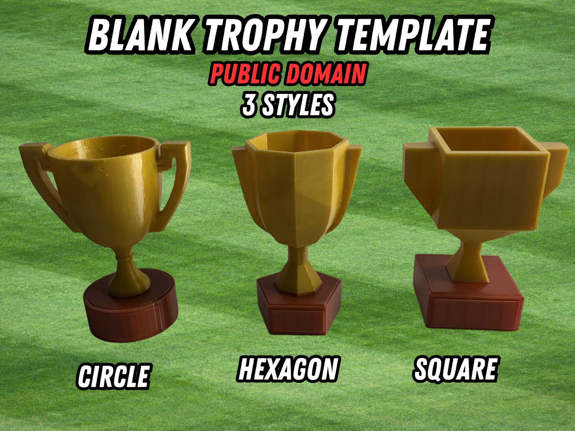 Blank Trophy Template - 3 Styles