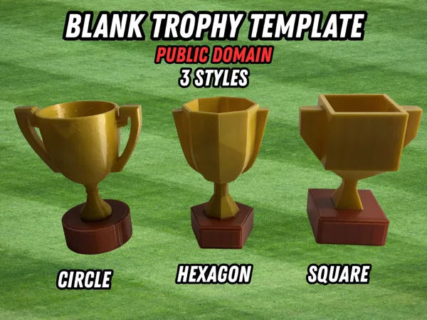 Trophée vierge à personnaliser, 3 modèles