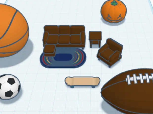 mini couch and balls