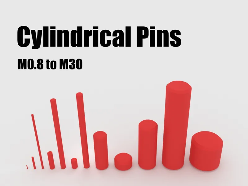 M0.8 - M30 Cylindrical Pins / Parallel Pins in all sorts of lengths (incl. STEP)