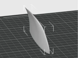 Angled Kiteboard Fin Orca style