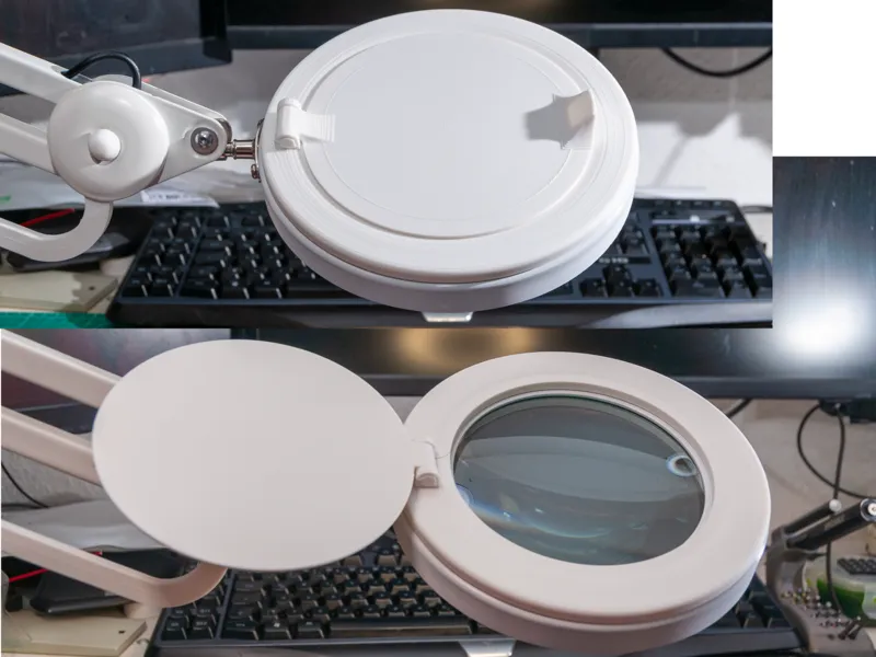 Magnifying Glass desk lamp dust cover lid