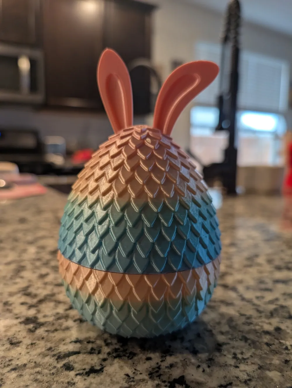 Easter Egg Dragon Scale with Bunny Ears - Free 3D Print Model - MakerWorld
