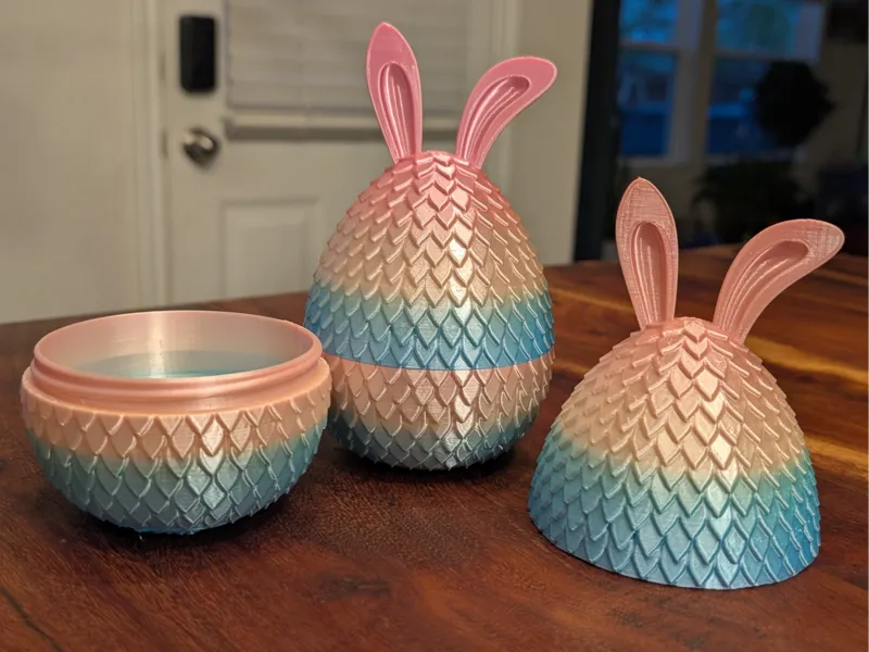 Easter Egg Dragon Scale with Bunny Ears