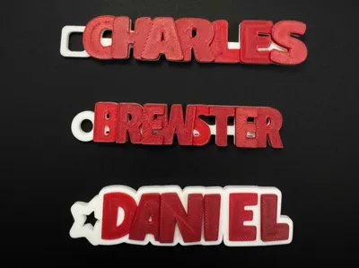 STAGGERED WAVE NAME KEYCHAIN TAG