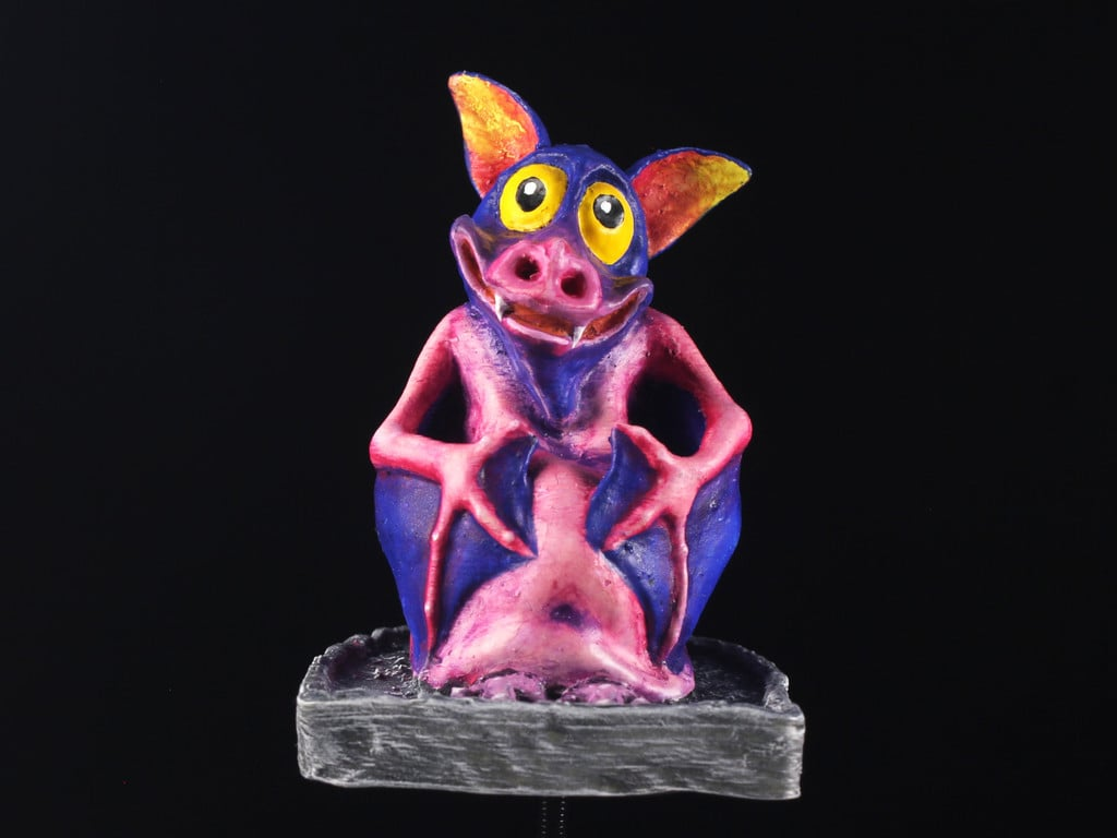 Fat Bat on a Tombstone (Chubby Vampire Bat Mini)