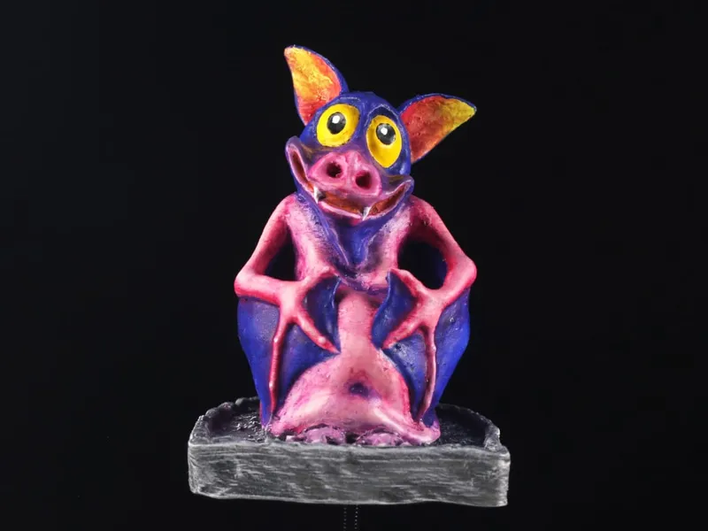 Fat Bat on a Tombstone (Chubby Vampire Bat Mini)