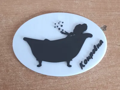 Bathroom door logo