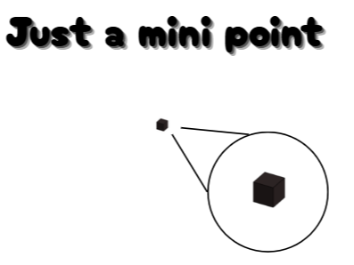 Simplemente un punto diminuto (1mm cube)