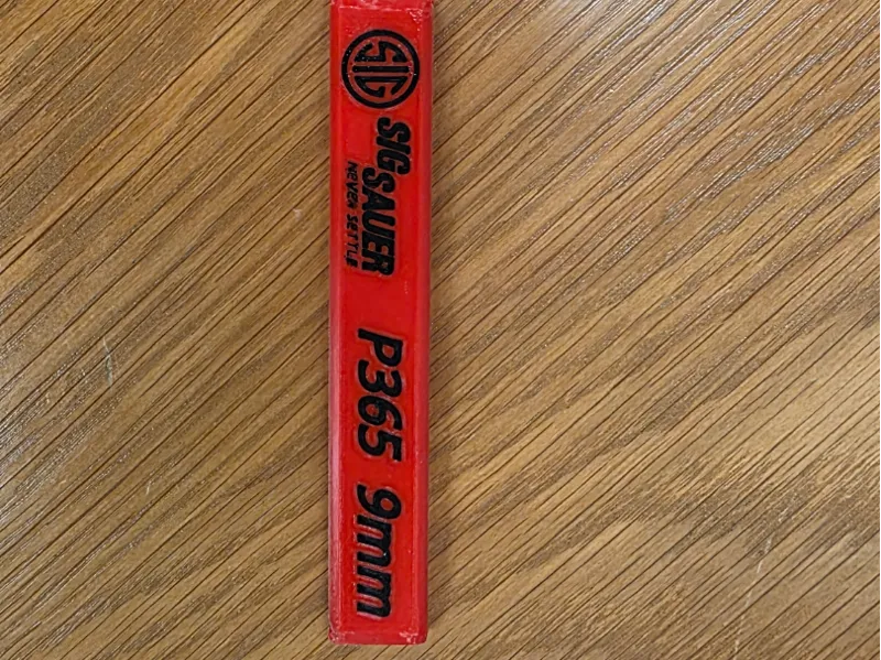 Sig P365 label for Milwaukee Slim Packout