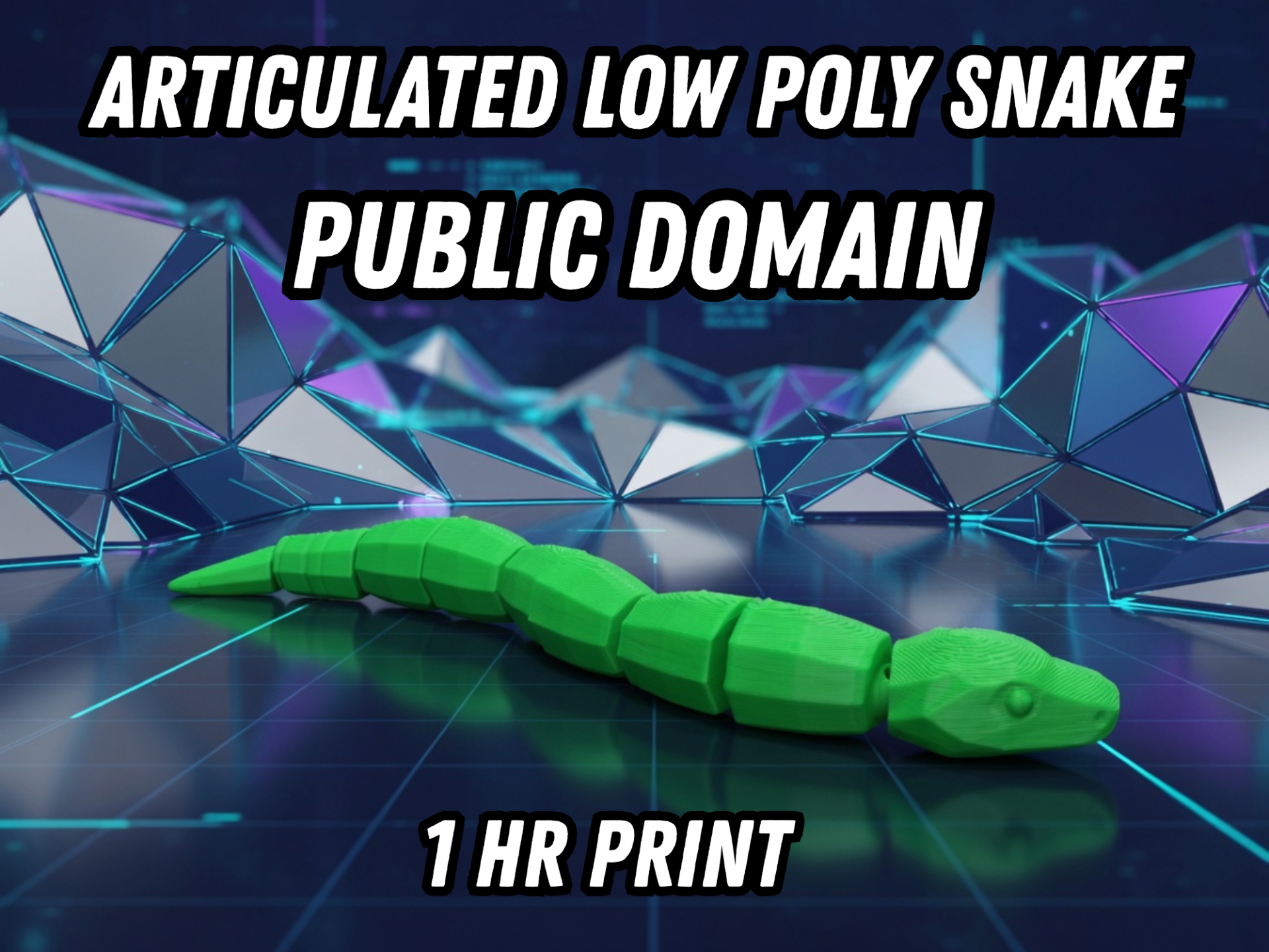 Low Poly Articulated Snake – Flexi 3D Print Toy