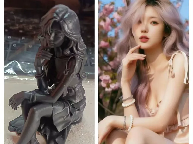 凝思少女模型