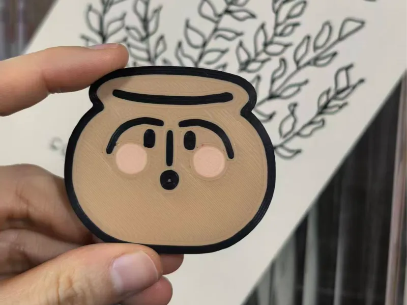 显眼包「人面陶翁」冰箱贴5cm-文物系列（磁铁6*2尺寸可改）