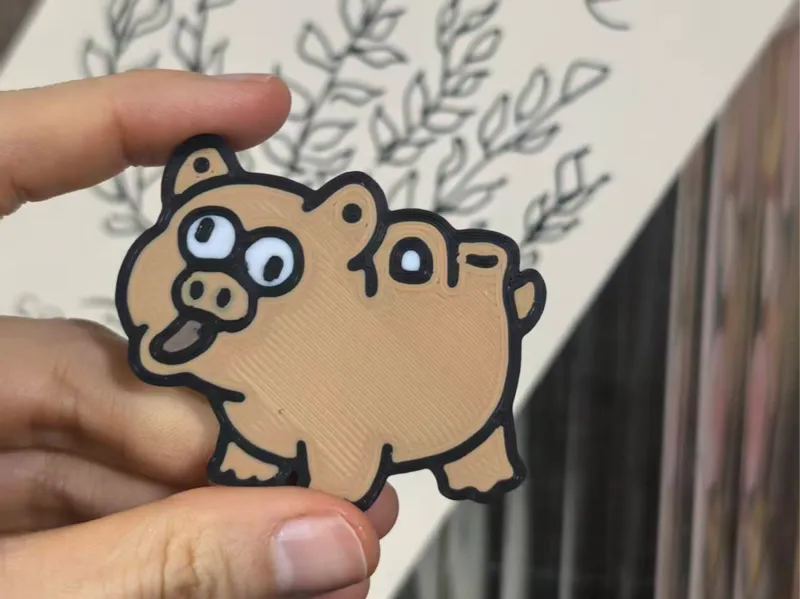 显眼包「红陶兽形壶」冰箱贴5cm-文物系列（磁铁6*2尺寸可改）