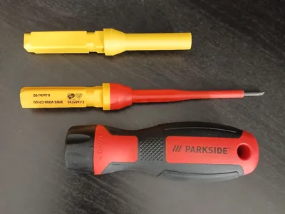 Parkside screwdriver with removable bits. 