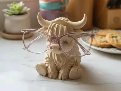 Cute Highland Cow Eyeglass Holder Stand