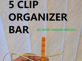 5 Clip cable organizer bar for lighting chargers