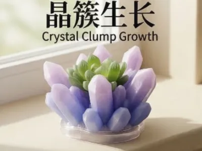 3D Printed Crystal Cluster Succulent Pot