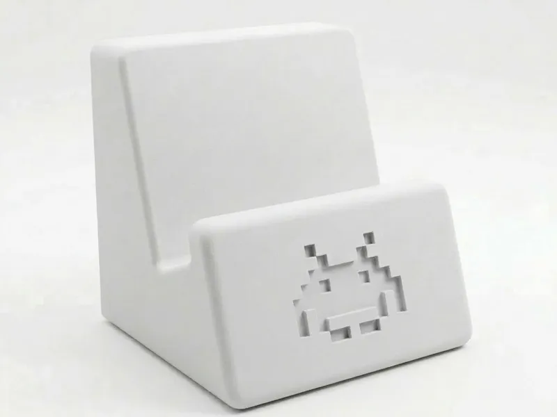 Retro Arcade Pixel Alien Phone Stand