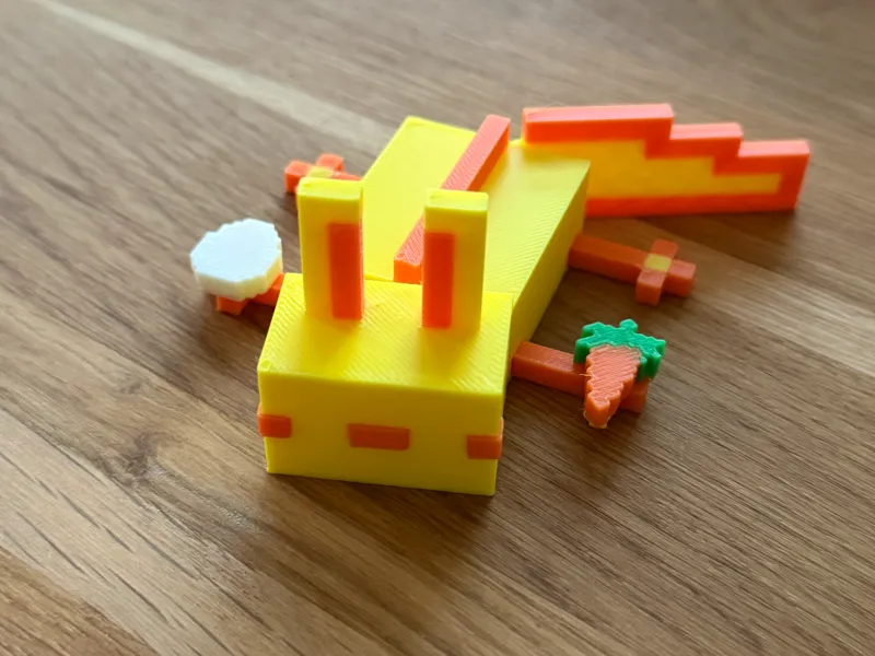 Minecraft Flexi Axolotl Easter Bunny Edition