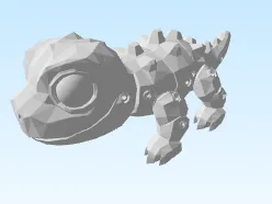 Neon Mecha Lizard – Low Poly Tech Creature